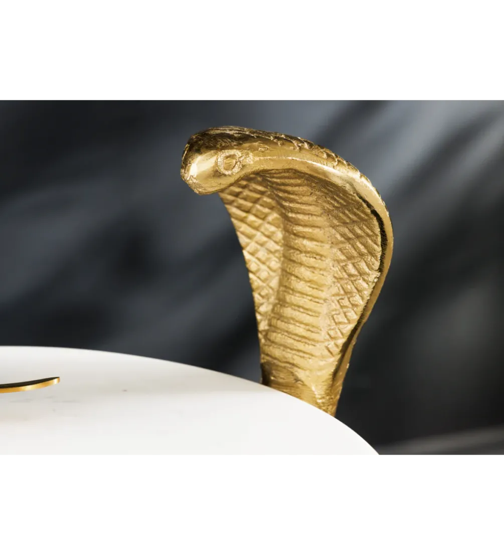 Stolik kawowy WILDLIFE COBRA 60 cm złoty biały marmur