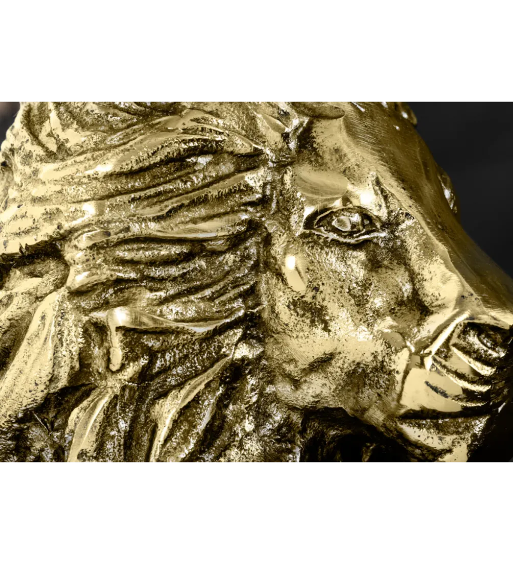 Stolik kawowy WILDLIFE LION 60 cm antyczne złoto
