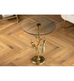 Stolik kawowy WILDLIFE PEACOCK 60 cm złoty