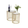 Stolik kawowy Wire set Brass zestaw 2 złoty