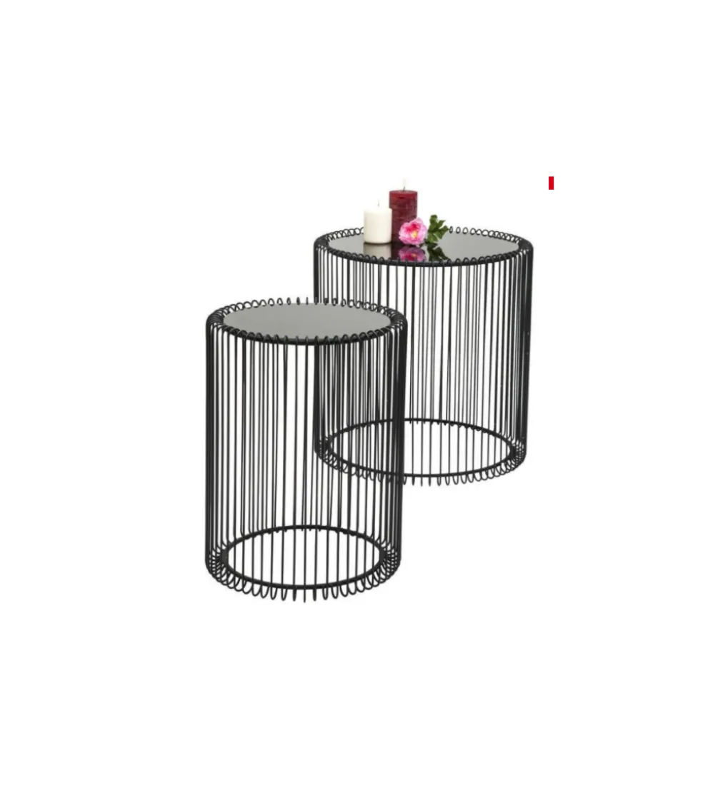 Stolik kawowy Wire set zestaw 2 czarny
