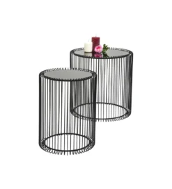 Stolik kawowy Wire set zestaw 2 czarny