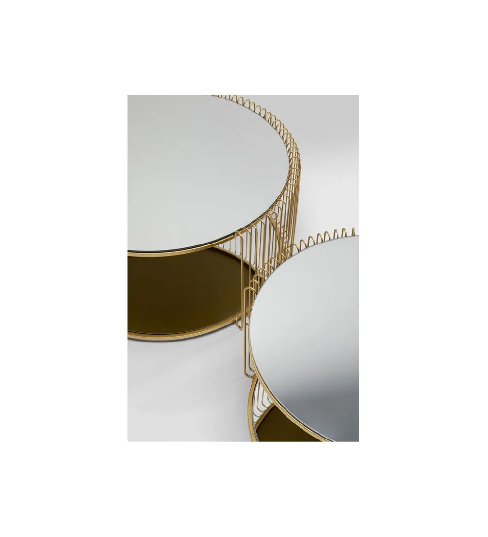 Stolik kawowy WIRE set 2 złoty