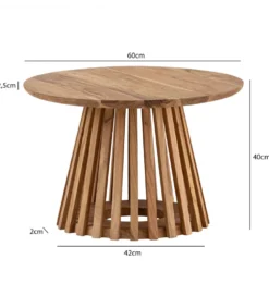 Stolik kawowy WOHNLING 60 cm drewno akacja naturalny