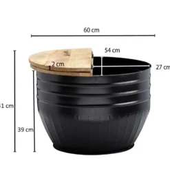 Stolik kawowy WOHNLING 60 cm drewno mango naturalny czarny