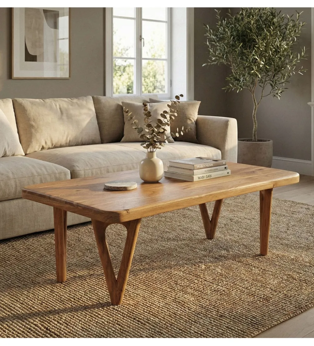 Stolik kawowy WOHNLING 120 cm drewno akacja