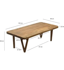Stolik kawowy WOHNLING 120 cm drewno akacja