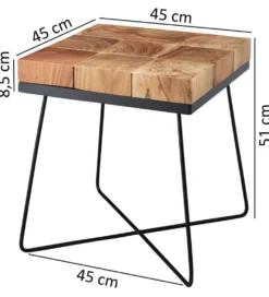 Stolik kawowy WOHNLING 45 cm drewno akacja
