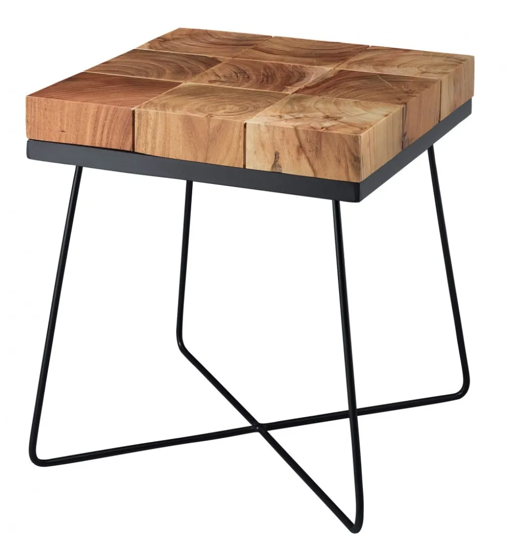 Stolik kawowy WOHNLING 45 cm drewno akacja