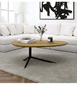 Stolik kawowy WOHNLING 87 cm drewno akacja