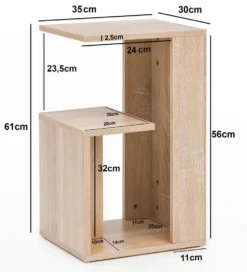 Stolik kawowy WOHNLING 35 cm w optyce dąb sonoma