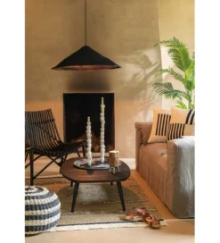 Stolik kawowy ZAMBIA 120 cm drewno teak czarny