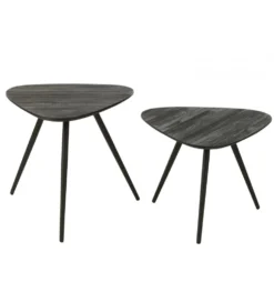 Stolik kawowy ZAMBIA set 2 drewno teak czarny