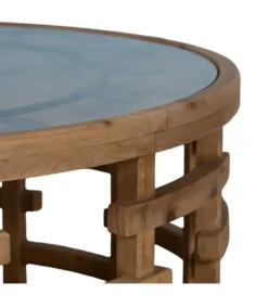 Stolik kawowy ZEGAR 80 cm drewno jodła