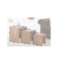 Stolik MADEIRA SET 3 drewno Sheesham