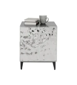 Stolik nocny CARINO 50 cm srebrna