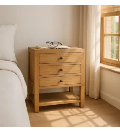 Stolik nocny MEGANY 65 cm drewno mindi