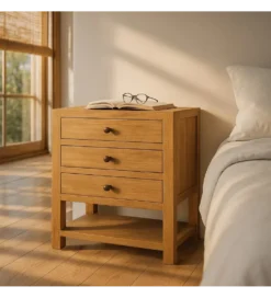 Stolik nocny MEGANY 65 cm drewno mindi