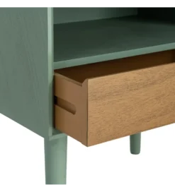 Stolik nocny MESTARONY 50 cm naturalna zielony półka otwarta