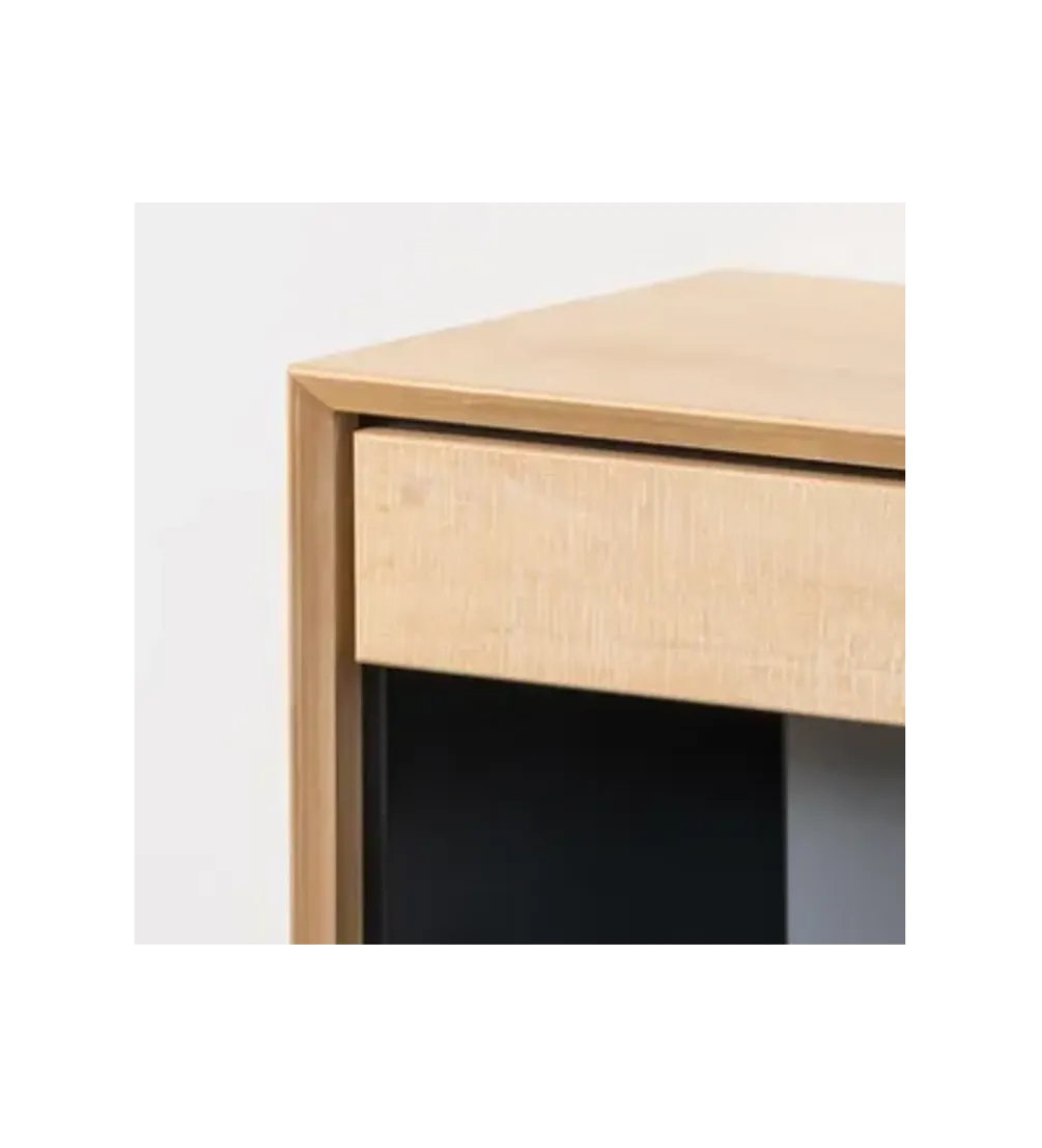 Stolik nocny SINTRA 70 cm drewno kauczuk naturalna