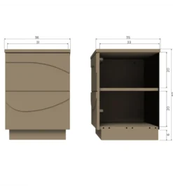 Stolik nocny TEO 50 cm drewno sosny mud