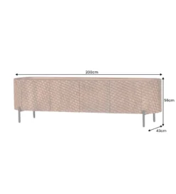 Stolik pod TV ADLON 200 cm drewno mango wzór 3D