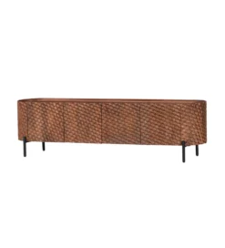 Stolik pod TV ADLON 200 cm drewno mango wzór 3D