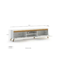 Stolik pod TV ALADYN 200 cm biały