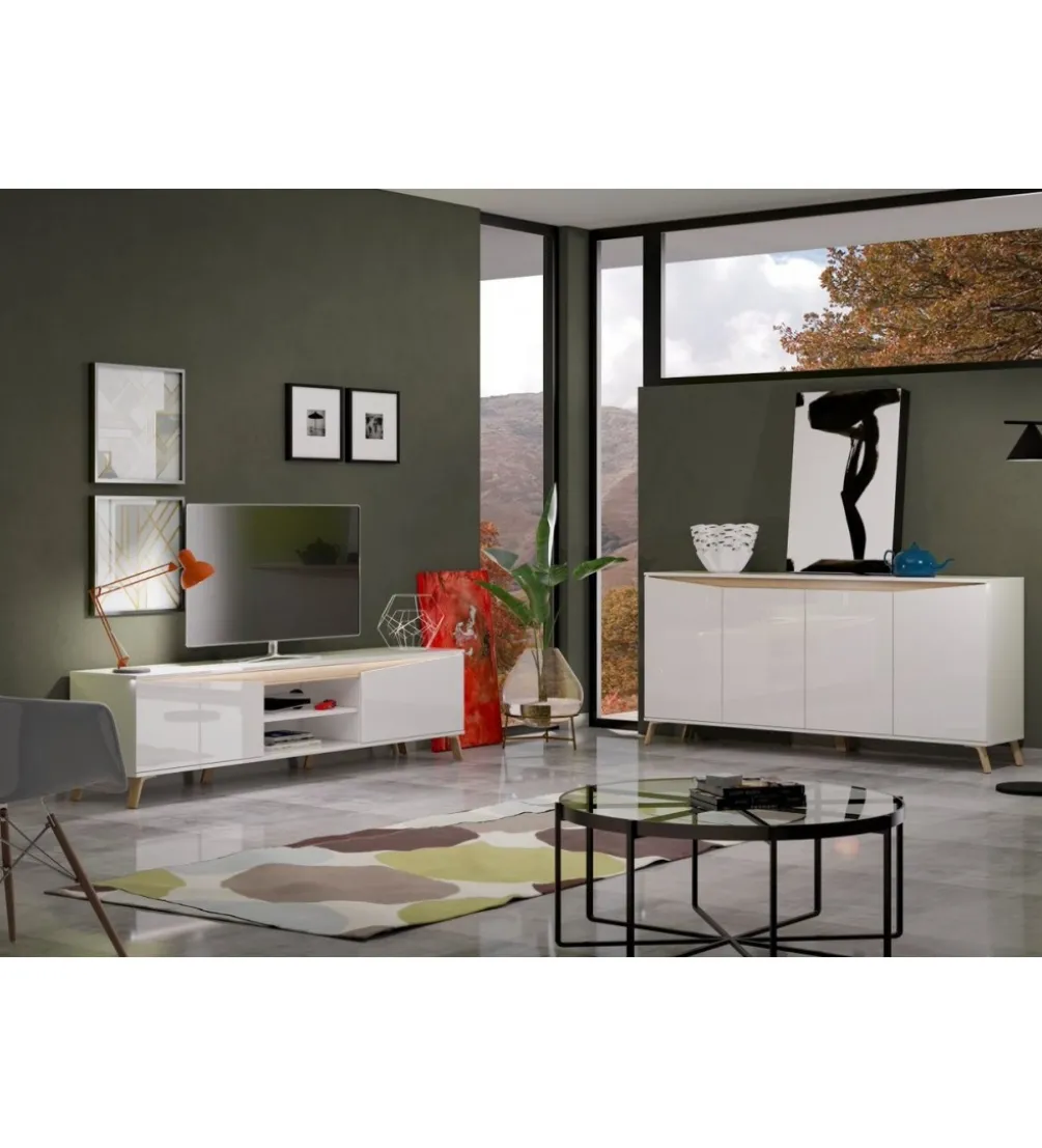 Stolik pod TV ALADYN 200 cm biały