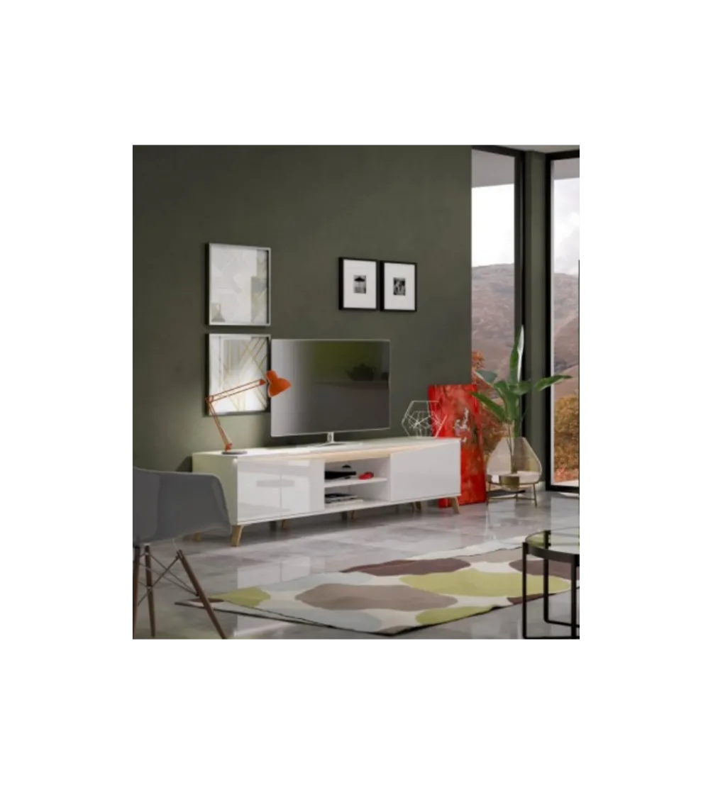 Stolik pod TV ALADYN 200 cm biały