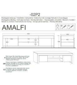 Stolik Pod TV AMALFI 190 Cm Biały