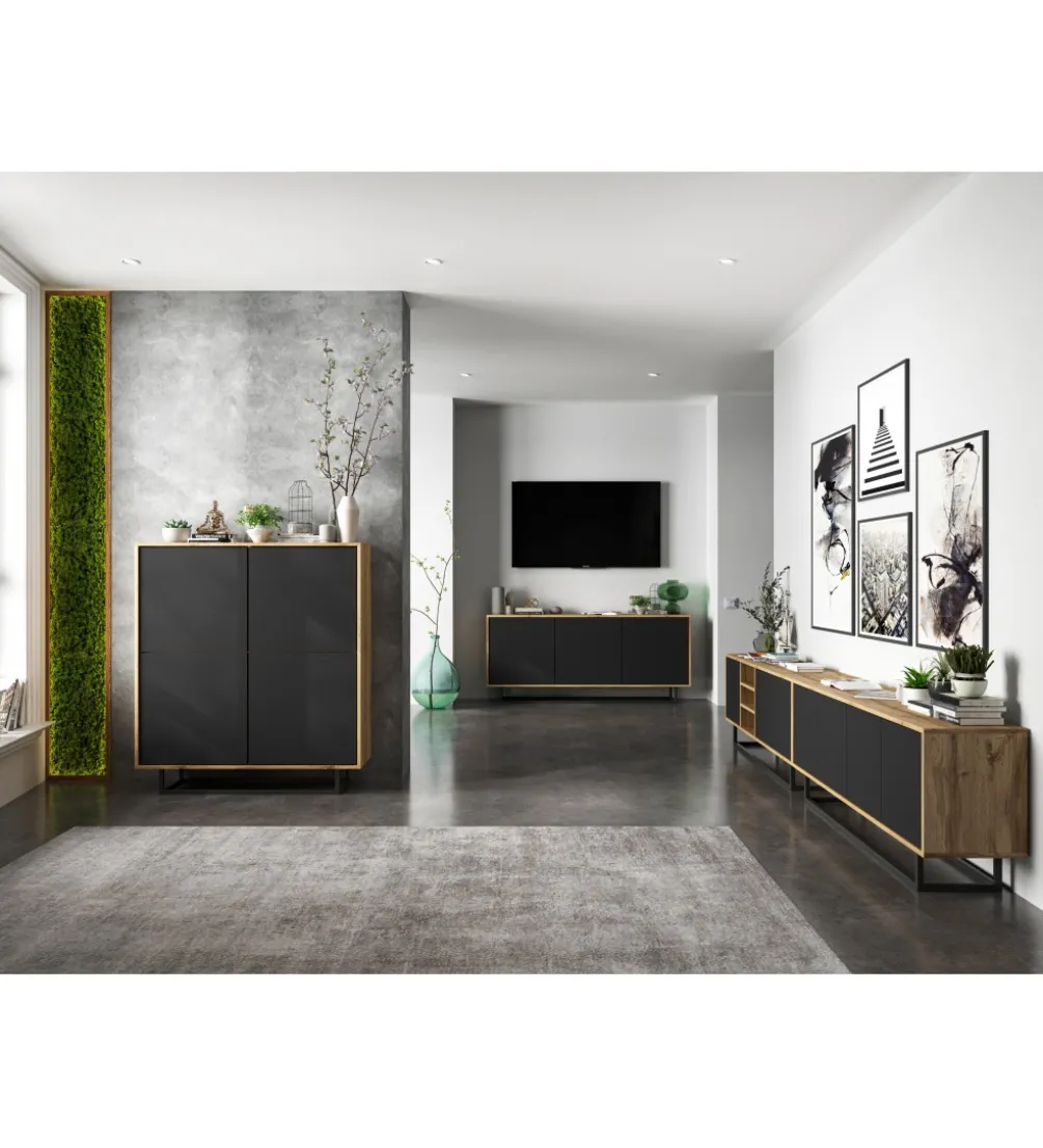 Stolik pod Tv Apollo B 150 cm czarny