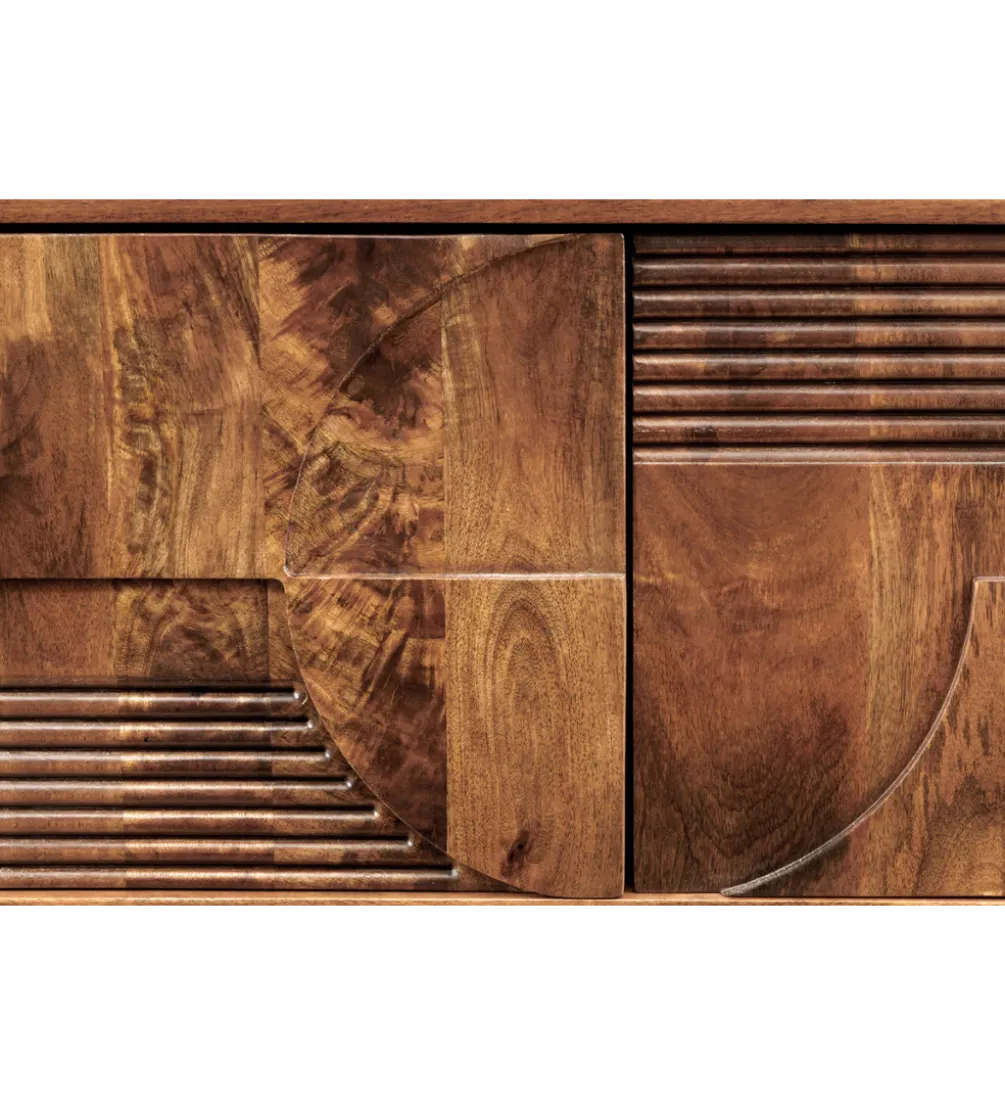 Stolik pod TV ART DECO 200 cm drewno mango brązowy