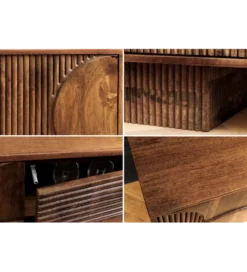 Stolik pod TV ART DECO 200 cm drewno mango brązowy