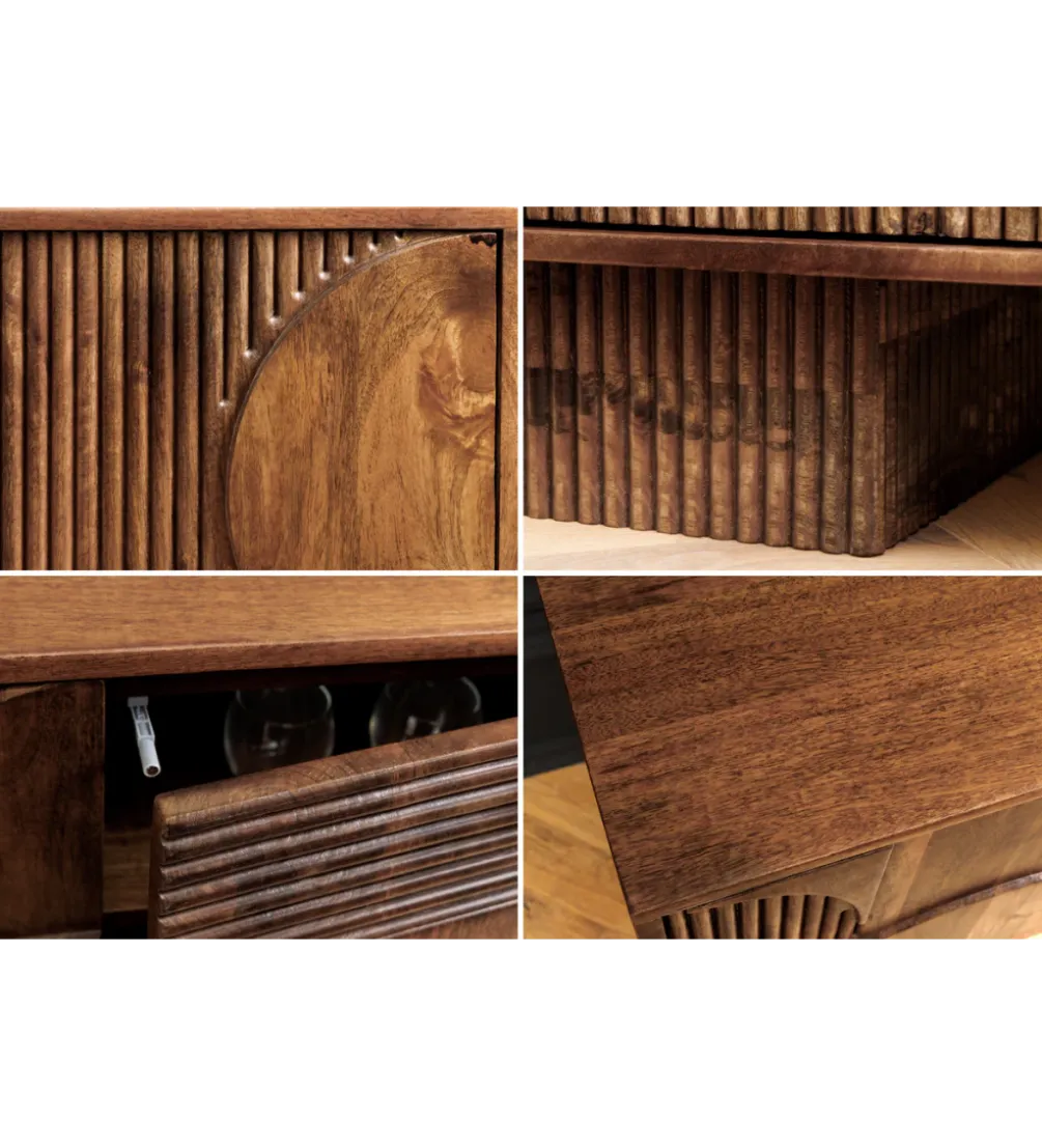 Stolik pod TV ART DECO 200 cm drewno mango brązowy