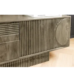Stolik pod TV ART DECO 200 cm drewno mango szary