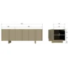 Stolik pod TV BASU 152 cm drewno sosny moss