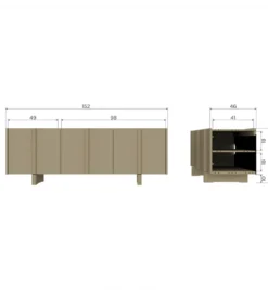 Stolik pod TV BASU 152 cm drewno sosny moss