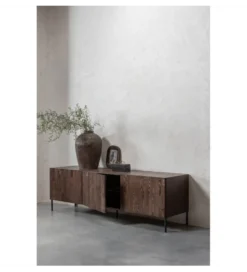 Stolik pod TV BONO 180 cm drewno jesion ciemny brązowy