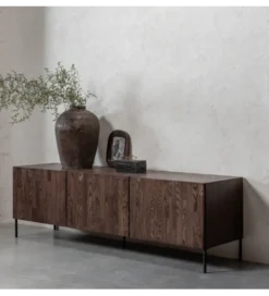 Stolik pod TV BONO 180 cm drewno jesion ciemny brązowy