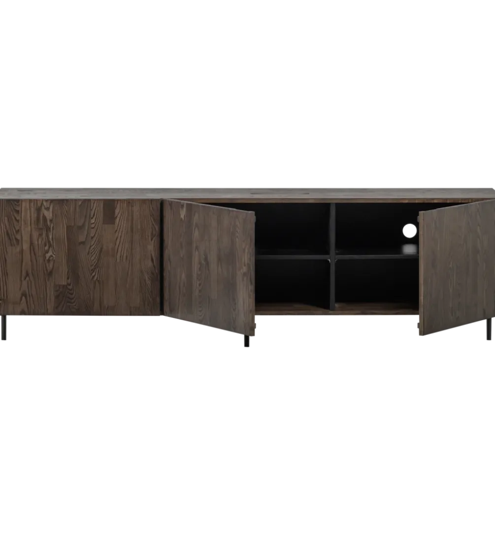 Stolik pod TV BONO 180 cm drewno jesion ciemny brązowy