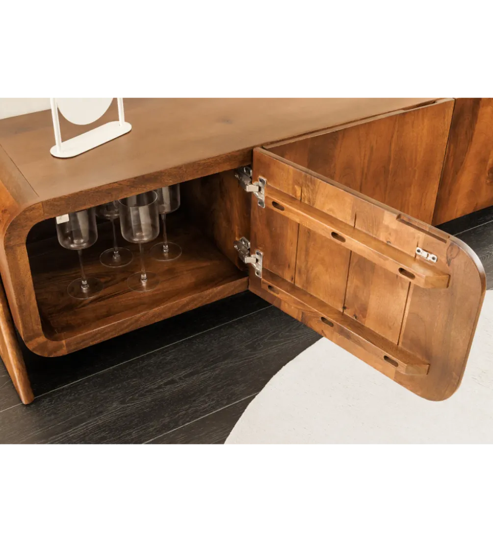 Stolik pod TV BRASIL 160 cm drewno mango brązowy