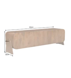 Stolik pod TV BRASIL 160 cm drewno mango brązowy