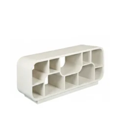 Stolik pod TV BRIX MORGAN 130 cm drewno mango biała