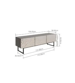 Stolik pod TV CARINO 150 cm srebrna