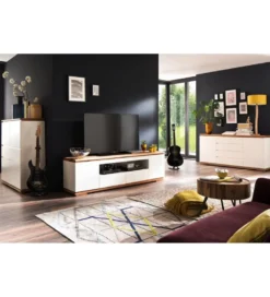 Stolik pod TV CHIARO 200 cm biało kremowa