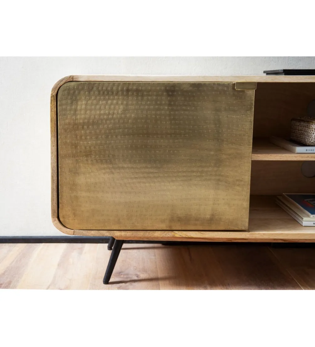 Stolik pod TV CYNTIA 160 cm drewno mango