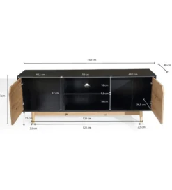 Stolik pod TV CYRUS 150 cm czarny