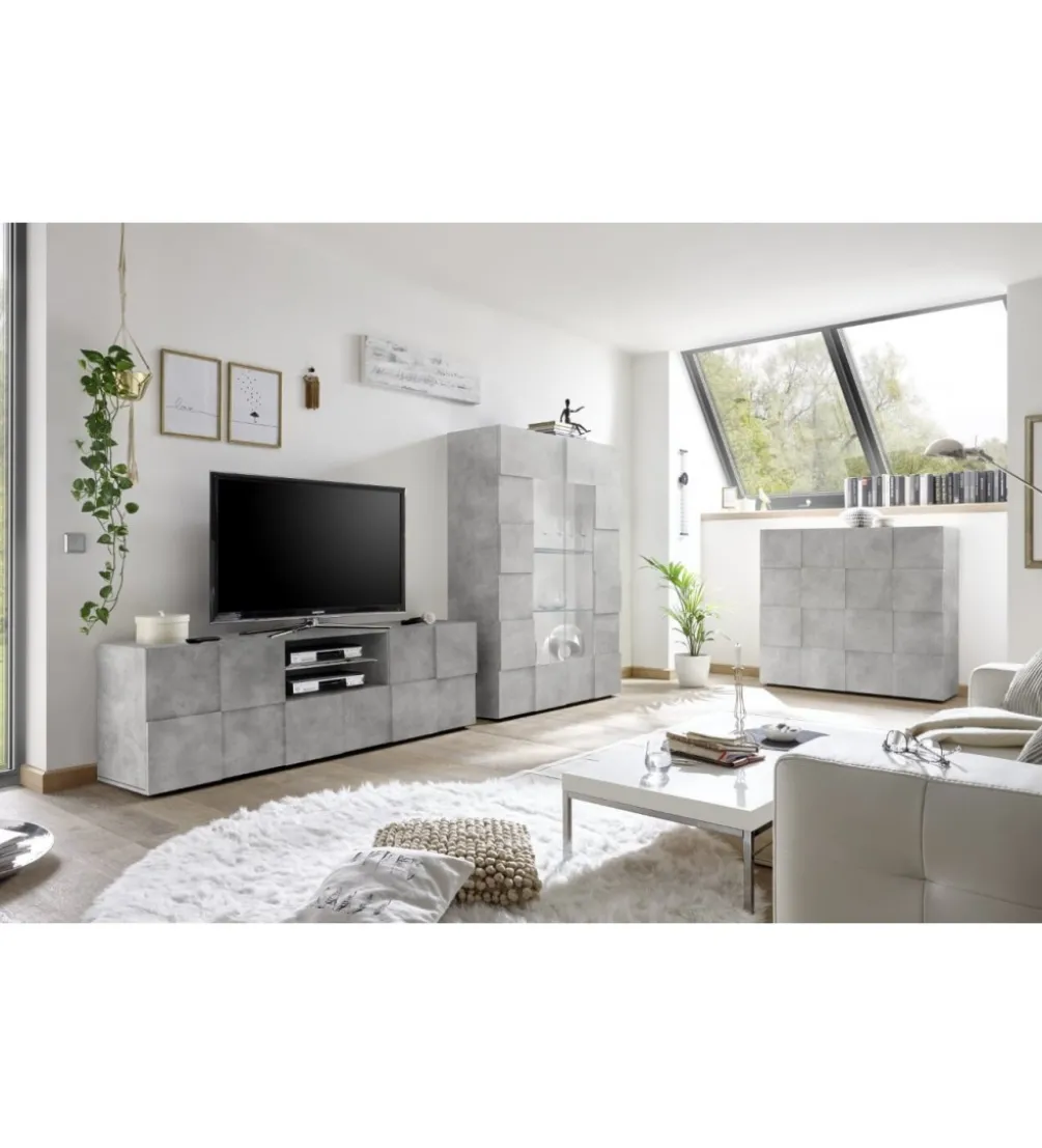 Stolik pod TV DAMA 181 cm w optyce betonu