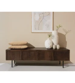 Stolik pod TV ELANI 180 cm drewno mango brąz